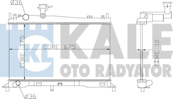 KALE OTO RADYATÖR 360100 - Радіатор, охолодження двигуна autocars.com.ua