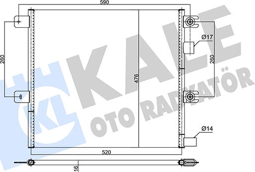 KALE OTO RADYATÖR 360140 - Конденсатор, кондиціонер autocars.com.ua