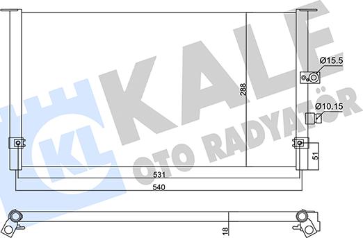 KALE OTO RADYATÖR 360355 - Конденсатор, кондиціонер autocars.com.ua