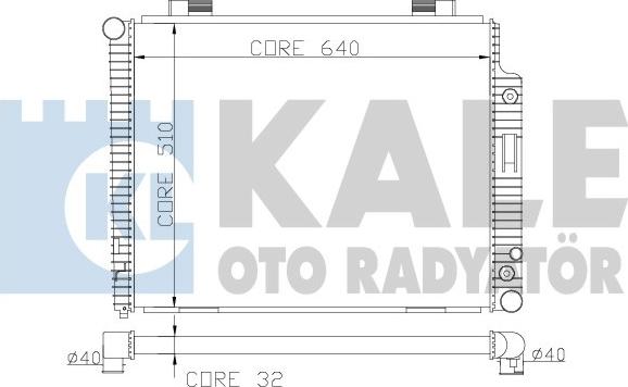 KALE OTO RADYATÖR 360500 - Радіатор, охолодження двигуна autocars.com.ua