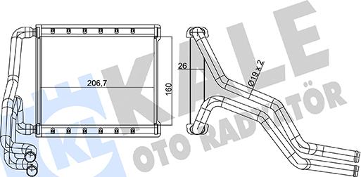 KALE OTO RADYATÖR 360810 - Теплообмінник, опалення салону autocars.com.ua