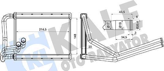 KALE OTO RADYATÖR 360830 - Теплообмінник, опалення салону autocars.com.ua