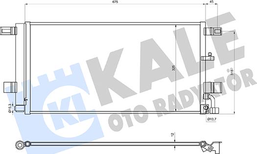 KALE OTO RADYATÖR 361250 - Конденсатор, кондиціонер autocars.com.ua