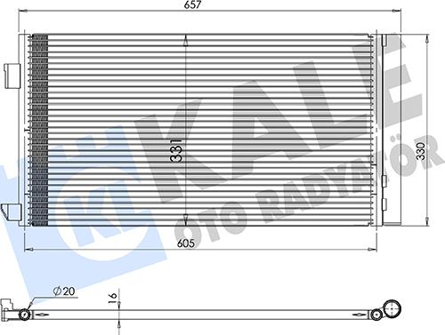 KALE OTO RADYATÖR 361330 - Конденсатор, кондиціонер autocars.com.ua