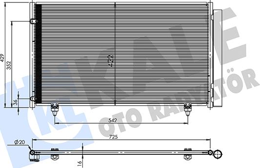 KALE OTO RADYATÖR 361335 - Конденсатор, кондиціонер autocars.com.ua