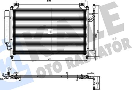 KALE OTO RADYATÖR 361340 - Конденсатор, кондиціонер autocars.com.ua