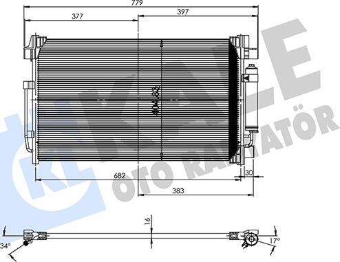 KALE OTO RADYATÖR 361355 - Конденсатор, кондиціонер autocars.com.ua