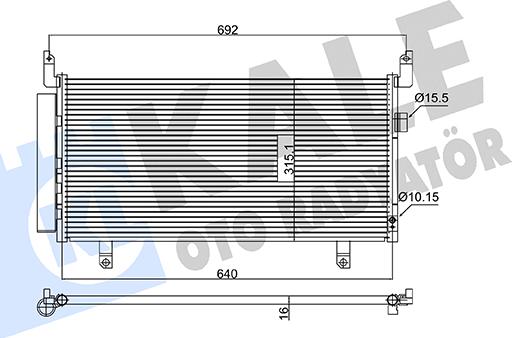 KALE OTO RADYATÖR 361365 - Конденсатор, кондиціонер autocars.com.ua