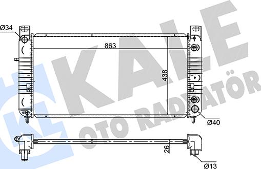 KALE OTO RADYATÖR 361725 - Радіатор, охолодження двигуна autocars.com.ua