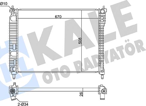 KALE OTO RADYATÖR 361735 - Радіатор, охолодження двигуна autocars.com.ua