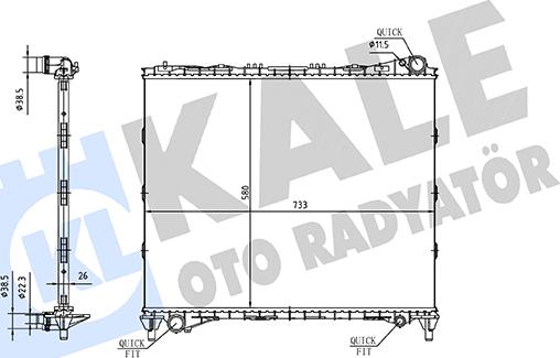 KALE OTO RADYATÖR 362210 - Радіатор, охолодження двигуна autocars.com.ua