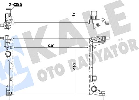KALE OTO RADYATÖR 362855 - Радіатор, охолодження двигуна autocars.com.ua