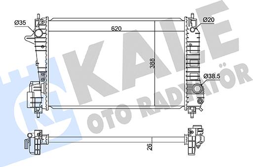 KALE OTO RADYATÖR 362860 - Радіатор, охолодження двигуна autocars.com.ua