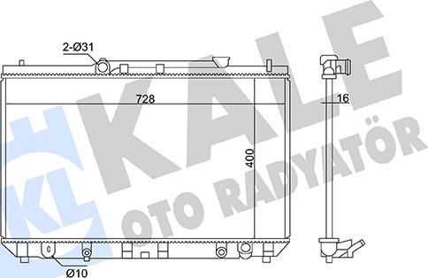 KALE OTO RADYATÖR 362955 - Радіатор, охолодження двигуна autocars.com.ua