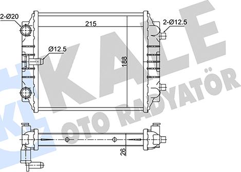 KALE OTO RADYATÖR 363190 - Радіатор, охолодження двигуна autocars.com.ua