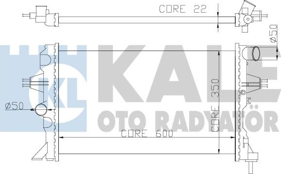 KALE OTO RADYATÖR 363500 - Радіатор, охолодження двигуна autocars.com.ua