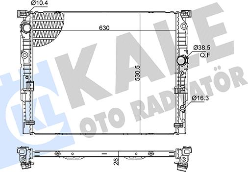 KALE OTO RADYATÖR 363505 - Радіатор, охолодження двигуна autocars.com.ua