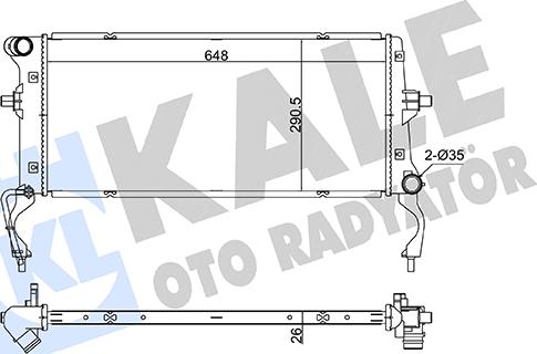 KALE OTO RADYATÖR 363520 - Радіатор, охолодження двигуна autocars.com.ua