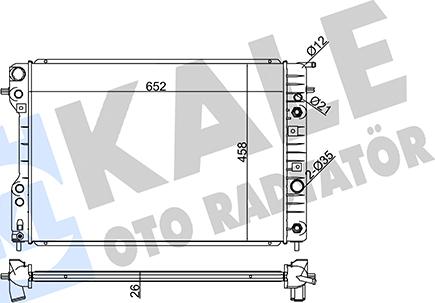 KALE OTO RADYATÖR 363800 - Радіатор, охолодження двигуна autocars.com.ua