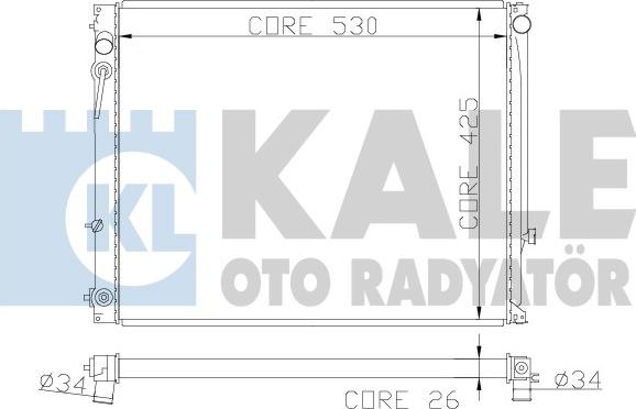 KALE OTO RADYATÖR 365200 - Радіатор, охолодження двигуна autocars.com.ua