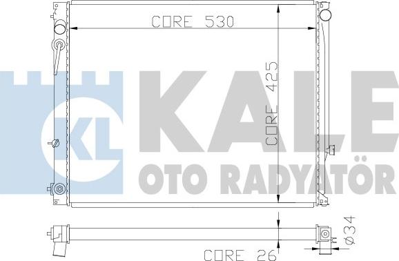 KALE OTO RADYATÖR 368500 - Радіатор, охолодження двигуна autocars.com.ua