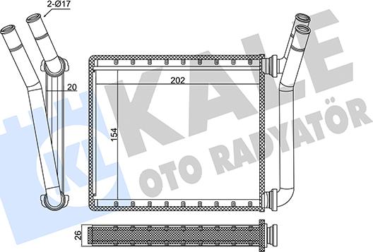 KALE OTO RADYATÖR 370570 - Теплообмінник, опалення салону autocars.com.ua