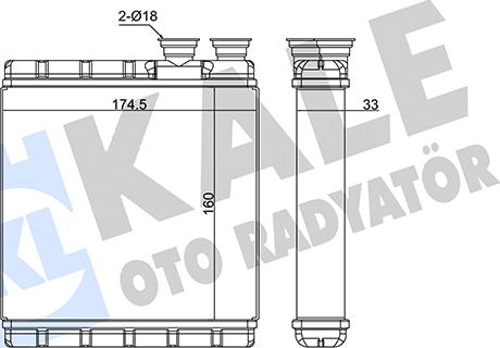 KALE OTO RADYATÖR 370630 - Теплообмінник, опалення салону autocars.com.ua