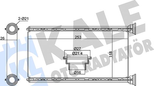 KALE OTO RADYATÖR 370635 - Теплообмінник, опалення салону autocars.com.ua