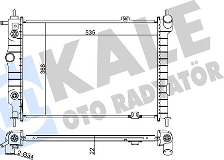 KALE OTO RADYATÖR 370800 - Радіатор, охолодження двигуна autocars.com.ua