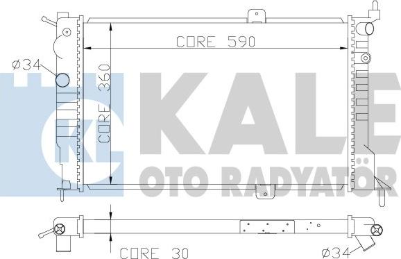 KALE OTO RADYATÖR 371 000 - Радіатор, охолодження двигуна autocars.com.ua