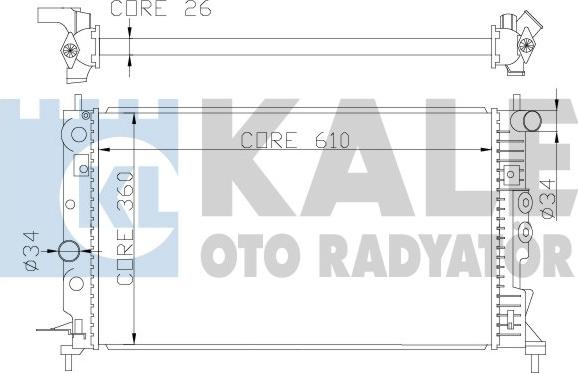 KALE OTO RADYATÖR 374100 - Радіатор, охолодження двигуна autocars.com.ua