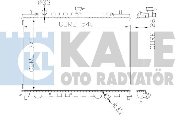 KALE OTO RADYATÖR 374300 - Радіатор, охолодження двигуна autocars.com.ua