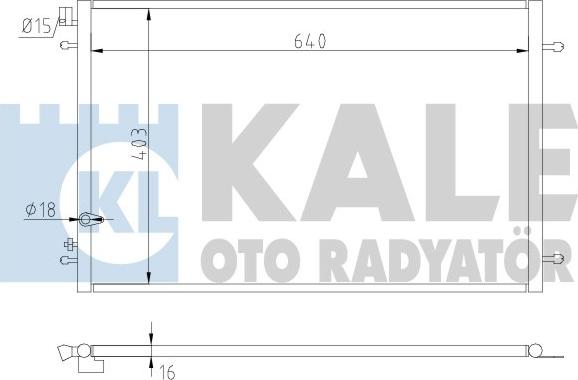 KALE OTO RADYATÖR 375300 - Конденсатор, кондиціонер autocars.com.ua