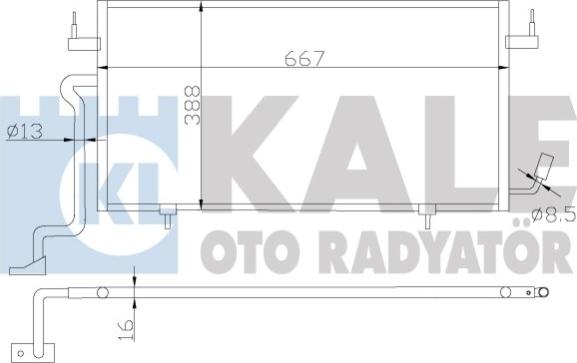 KALE OTO RADYATÖR 385500 - Конденсатор, кондиціонер autocars.com.ua
