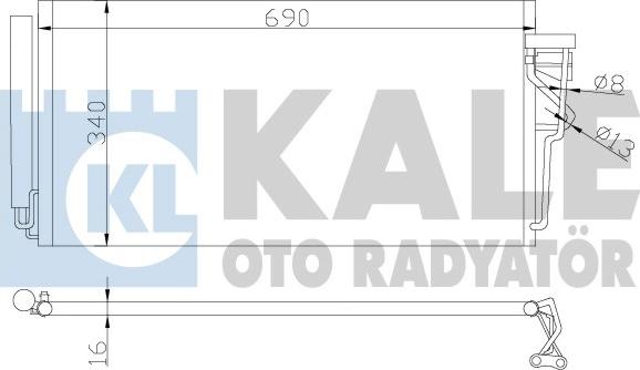 KALE OTO RADYATÖR 387300 - Конденсатор, кондиціонер autocars.com.ua