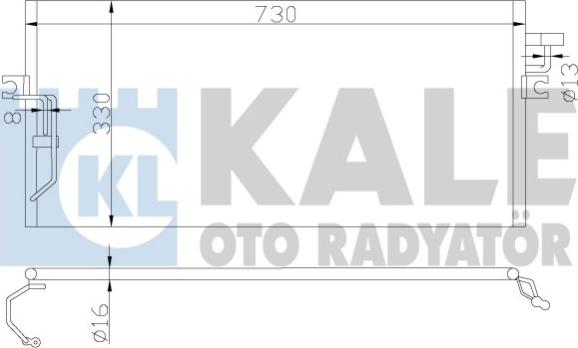 KALE OTO RADYATÖR 388500 - Конденсатор, кондиціонер autocars.com.ua