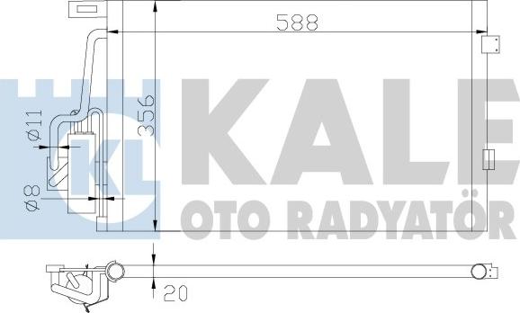 KALE OTO RADYATÖR 393700 - Конденсатор, кондиціонер autocars.com.ua