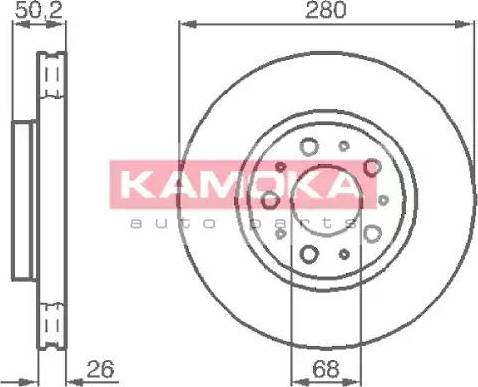 Kamoka 1031210 - Тормозной диск avtokuzovplus.com.ua