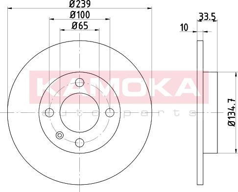 Kamoka 103156 - Гальмівний диск autocars.com.ua