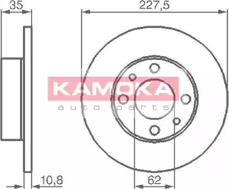 Kamoka 103166 - Тормозной диск avtokuzovplus.com.ua