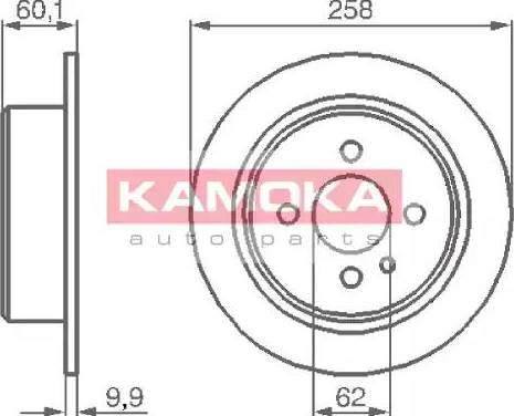 Kamoka 103186 - Гальмівний диск autocars.com.ua