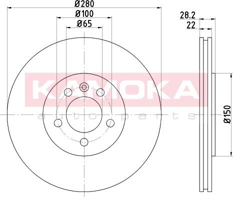 Kamoka 103223 - Тормозной диск avtokuzovplus.com.ua