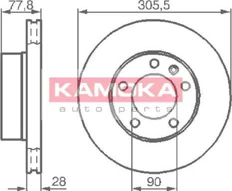 Kamoka 1032434 - Тормозной диск avtokuzovplus.com.ua