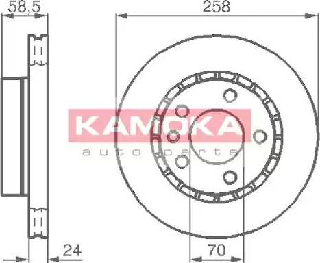 Kamoka 103376 - Гальмівний диск autocars.com.ua