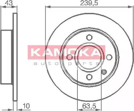 Kamoka 103416 - Гальмівний диск autocars.com.ua