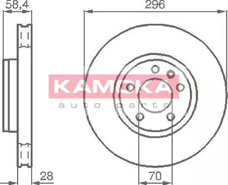 Kamoka 103660 - Гальмівний диск autocars.com.ua