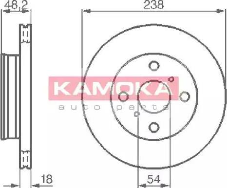 Kamoka 103826 - Гальмівний диск autocars.com.ua