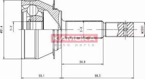 Kamoka 6136 - Шарнірний комплект, ШРУС, приводний вал autocars.com.ua