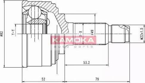 Kamoka 6212 - Шарнирный комплект, ШРУС, приводной вал avtokuzovplus.com.ua