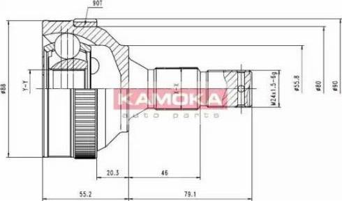 Kamoka 6224 - Шарнірний комплект, ШРУС, приводний вал autocars.com.ua